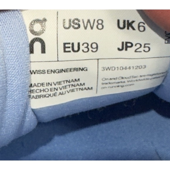 ON Women's Cloudsurfer Running Athletic Shoes Sneakers Heather/White Size 8 - Picture 11 of 11